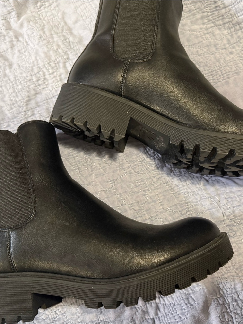 G by Guess Black Lug Chelsea Ankle Boots